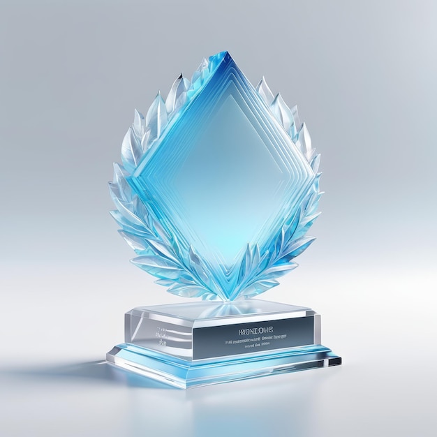 Blue Crystal Award on Table
