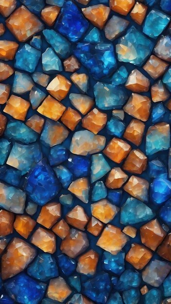 Blue crystal mosaic abstract texture background pattern backdrop of gradient wallpaper