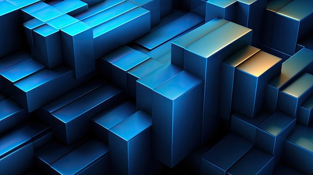 Blue cubes on a dark background