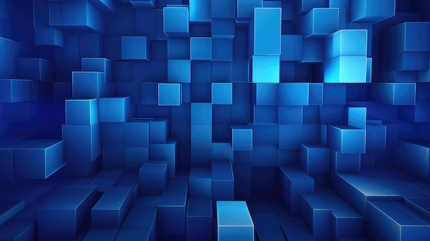 Blue Cubes Wall Background