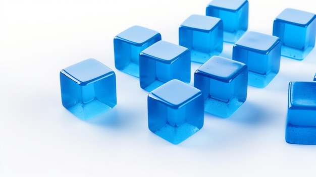 Blue cubes on white background