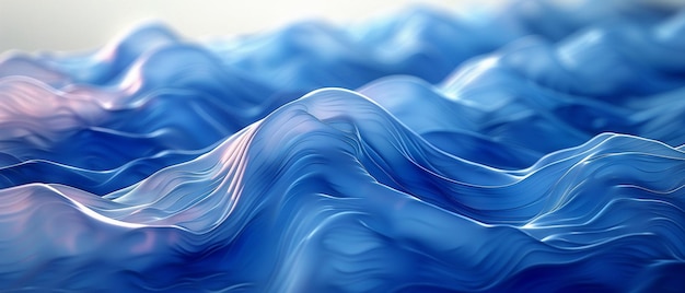 Photo blue curling waves in a multilevel stereogram illusion
