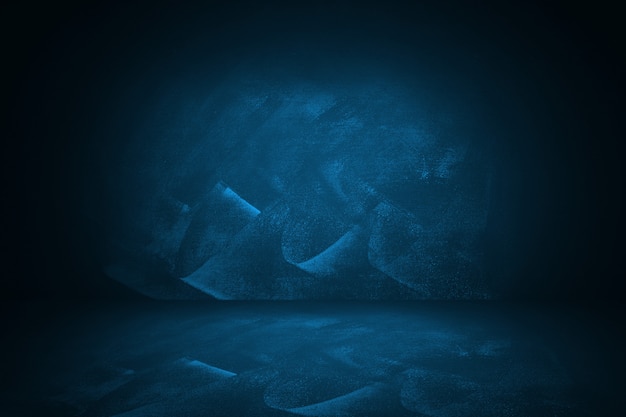 Синий и темный градиент студии и интерьера фон для представления продукта