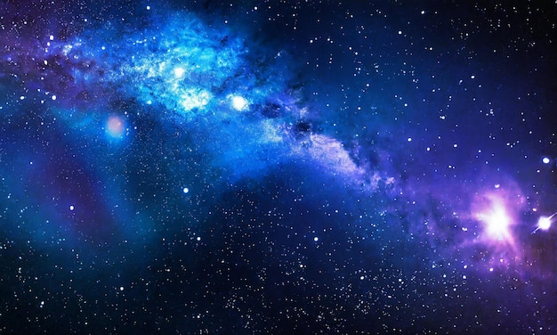 Blue dark space galaxy background