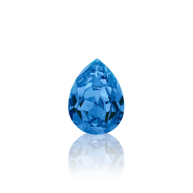 Photo blue dazzling diamonds on a white background