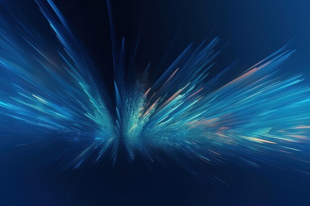 Blue defocused blurred motion abstract background widescreen generative ai