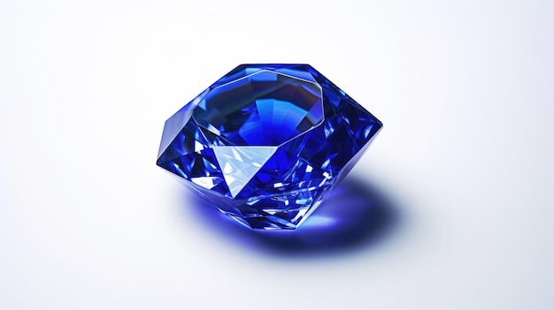 A blue diamond is on a white background.