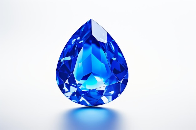 白い背景に青いダイヤモンド 白いまたは透明な表面に PNG 透明な背景