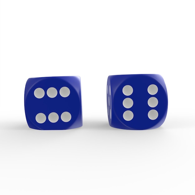 blue dice 3d modelling