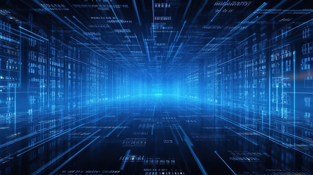 Premium Photo | Blue Digital Binary Data Background Code Computer ...