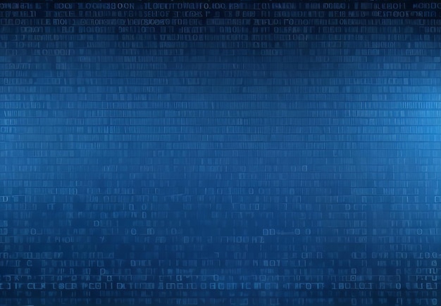 Blue digital binary data on computer screen background