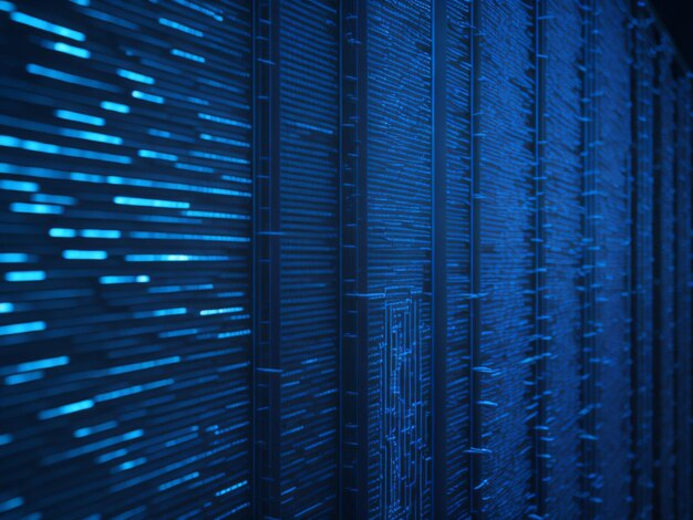 Premium Photo | Blue digital binary data on computer screen background