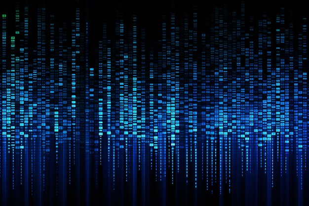 Premium Photo | Blue digital binary data on computer screen background