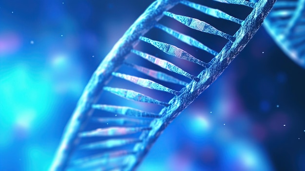 Голубая структура ДНК изолированный фон Generative Ai