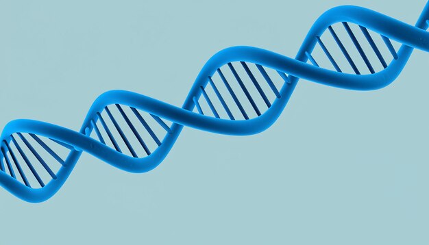 Photo blue dna structure isolated background science and technology abstract background and texture