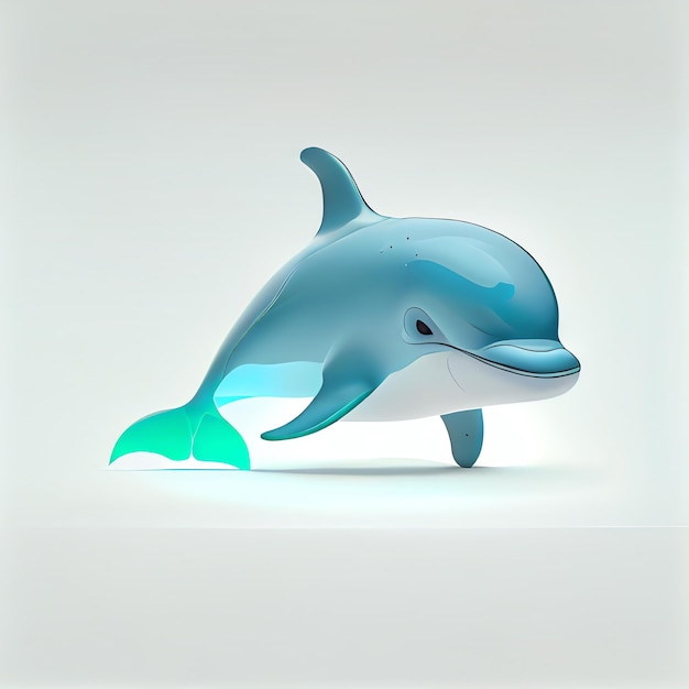 A blue dolphin toy on a white background