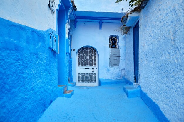 Blue door in chefchaouen city