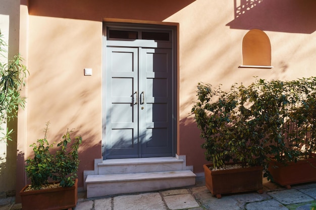 A blue door with the number 10 on it