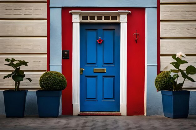 a blue door with a red sign that says quot i love you quot