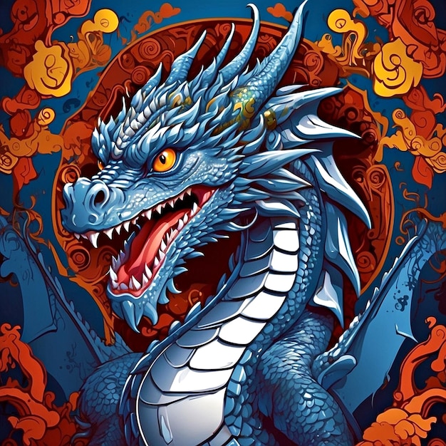 Premium Photo | Blue dragon vector