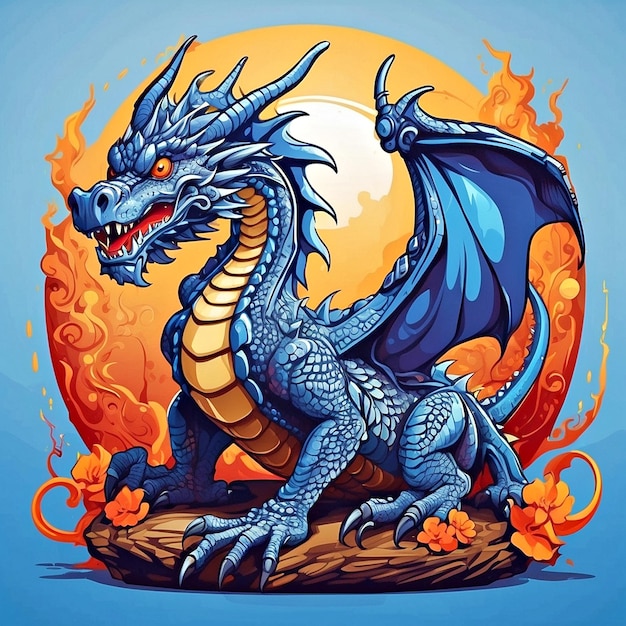 Premium Photo | Blue dragon vector