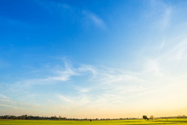 Blue dramatic sunset sky texture background.