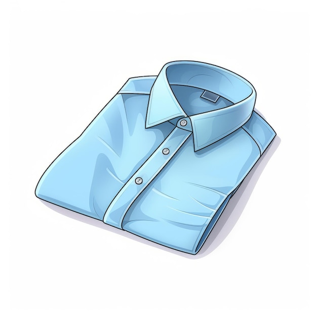 Foto design piatto dell'illustrazione di arte di vettore della camicia blu