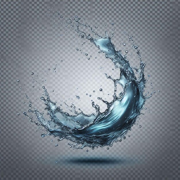 a blue drop of water with a drop of water on a transparent background