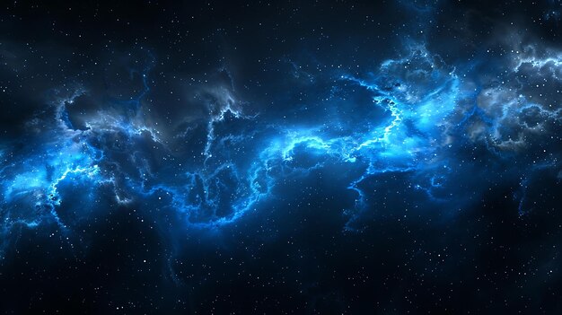 Blue Dust Nebula Effect With Cosmic Cloud Formations and Blu Effect FX Texture Film Fillter BG Art