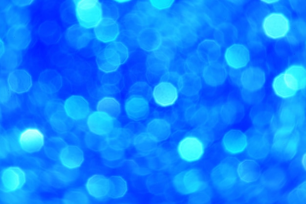 Blue effect made by bokeh light abstract background, copy space