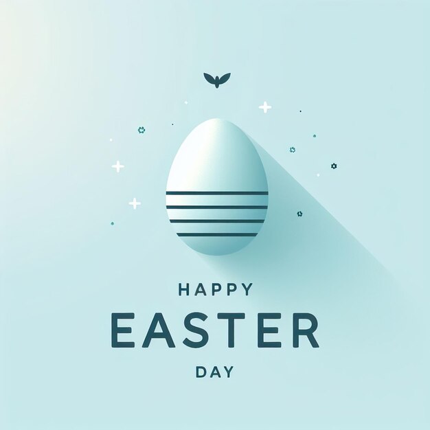 Blue egg happy easter day design celebration