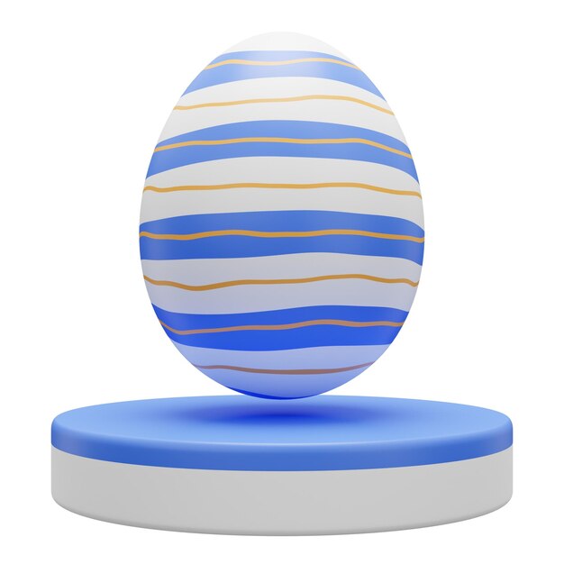 Blue egg podium easter 3d illustration