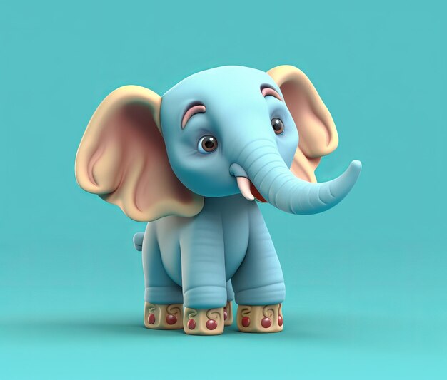 Premium AI Image A blue elephant with a big tusk