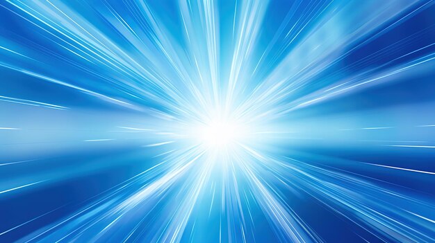 Photo blue energy burst light rays with intensity dynamic burst of blue light rays background