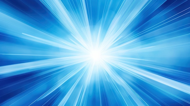 Photo blue energy burst light rays with intensity dynamic burst of blue light rays background