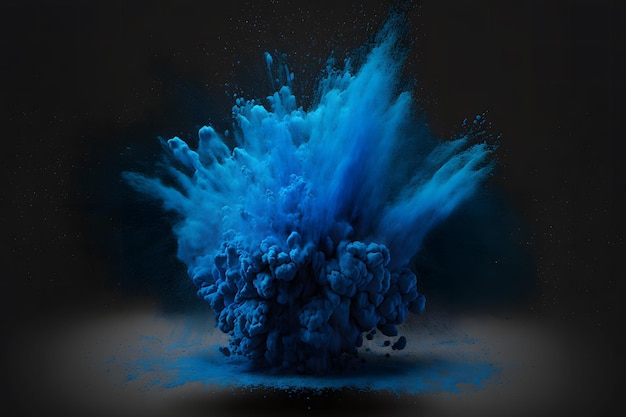 A blue explosion of paint is shown in this image.