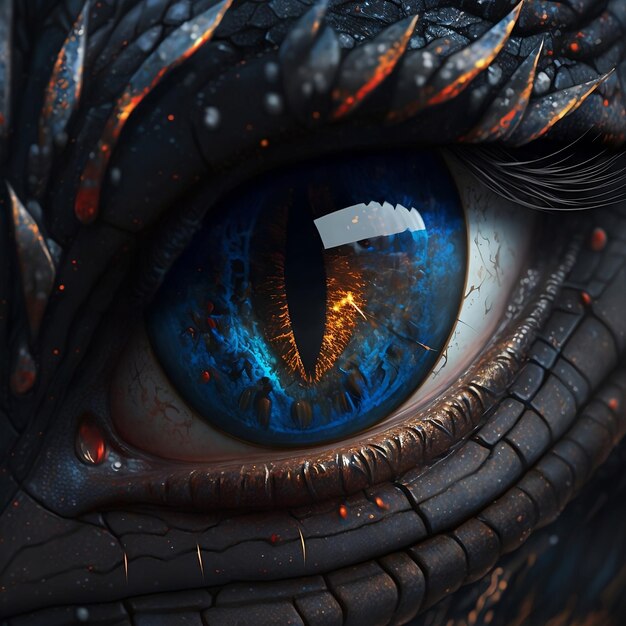 The blue eye of a black dragon