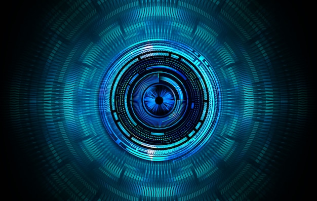 Blue eye cyber circuit future technology concept background