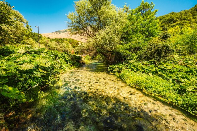 Photo blue eye spring near sarande albania syri i kalter