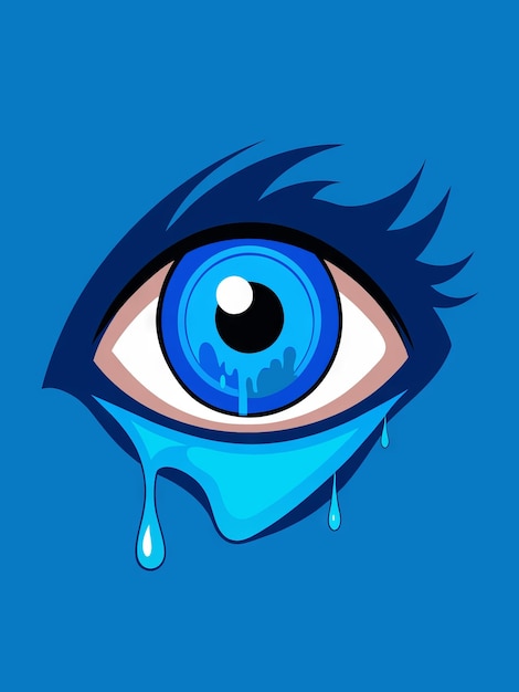 Photo a blue eye in vector art