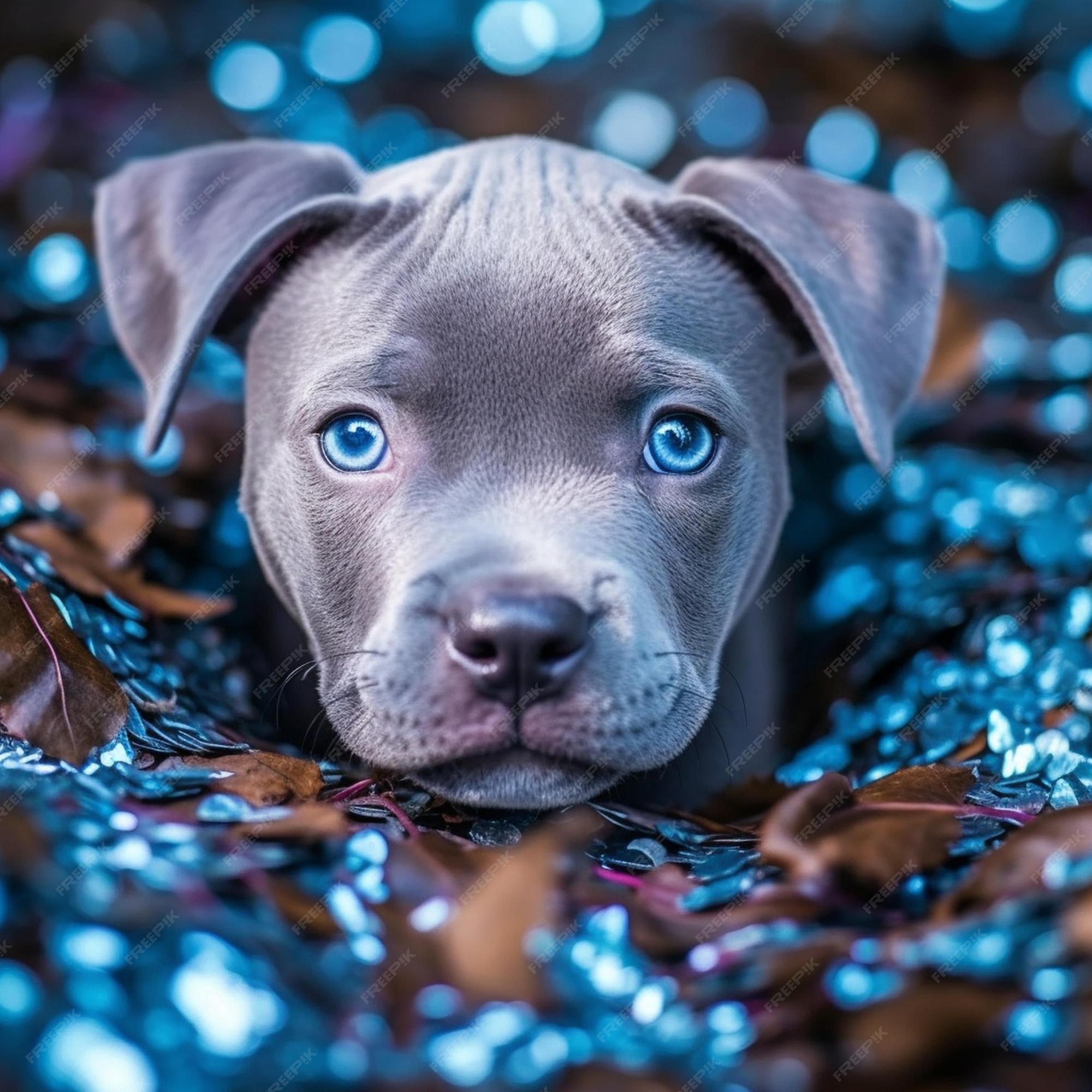 Premium Photo A blue eyed Staffy puppy