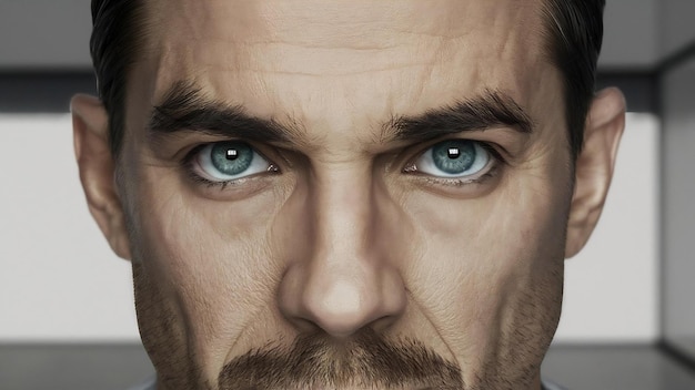 Blue eyes of a man