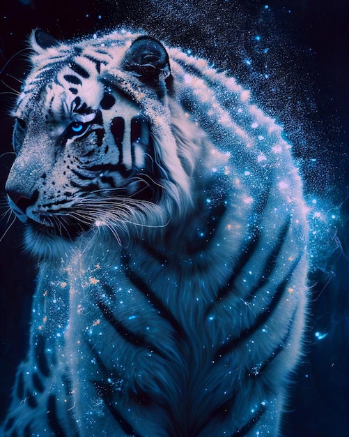 Premium Photo | Blue eyes of a tiger