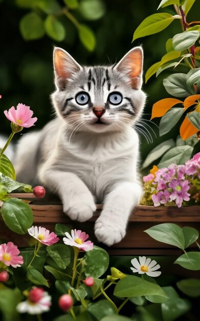 Blue eyes and White cat