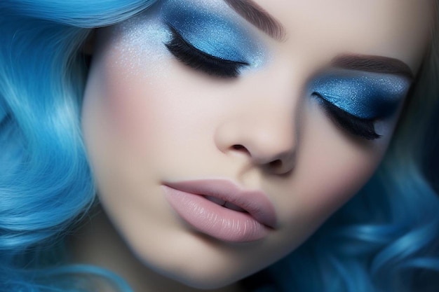 blue eyeshadow with a blue eye shadow