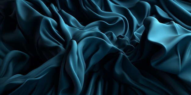 Blue fabric in a black background