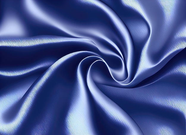 Синяя ткань крупным планом с волнистыми линиями фона