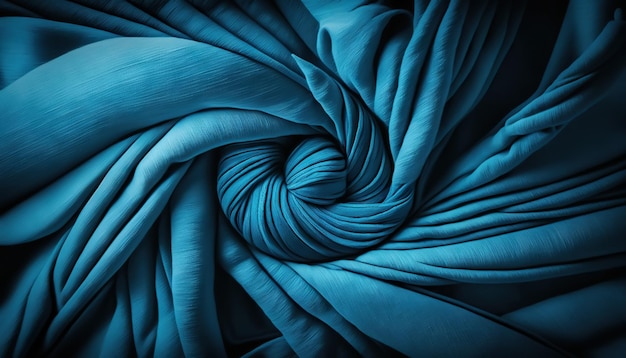 Blue fabric cloth texture for background crumpled cotton Generative AI