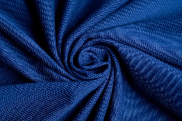 青い布のテクスチャ背景、抽象的な、布のクローズアップテクスチャ