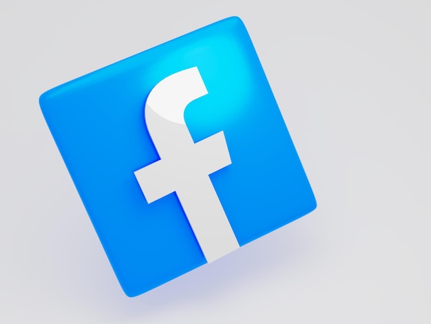 A blue facebook icon on a white background.